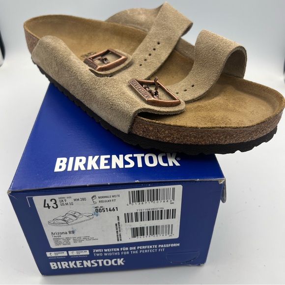 Birkenstock Arizona Suede Leather Taupe Men’s EU43 US 10-10.5 NEW With Box. - Picture 3 of 13